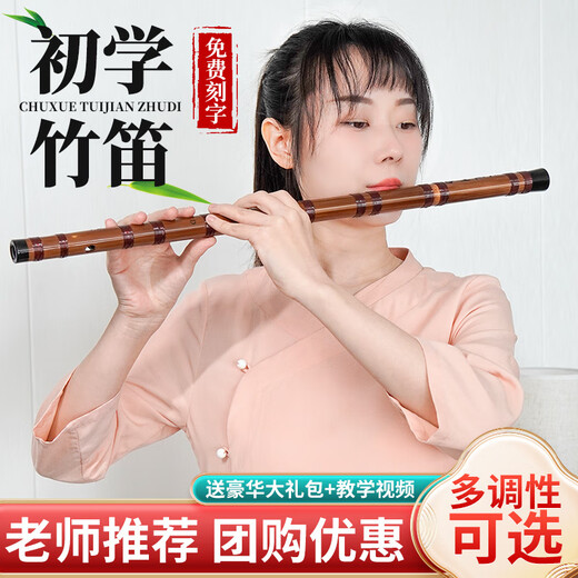 PTNOKA竹笛子初学儿童学生入门横笛EFGD调长笛演奏民族乐器专业演奏推荐 初学可拆【G调双管】少儿推荐