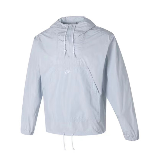 
Nike (NIKE) men's outdoor half zipper long sleeve drawstring woven hooded pullover jacket FN3893-043 light blue S/165
