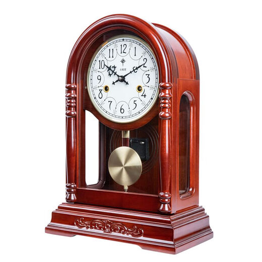Mechanical desk clock wind-up old-fashioned large table clock home retro pendulum clock living room Chinese desktop ornament clock G2088 hanging dual-purpose clock