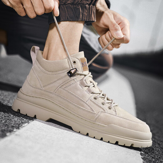 Jeep Jeep Shoes Men's Spring and Summer Martin Boots Mid-top Breathable Hiking Shoes Outdoor Desert Boots Casual Work Shoes