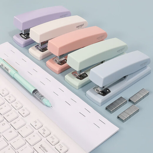 Shanghui stapler binding machine medium size 25 pages labor-saving heavy-duty large size 140 pages thickened standard office stapler for small students 1365 white 25 pages