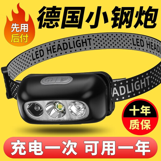 强光头灯超亮感应头戴式LED夜钓灯便携超长续航户外照明小手电筒 9900K爆亮 顶配有感应 待99h