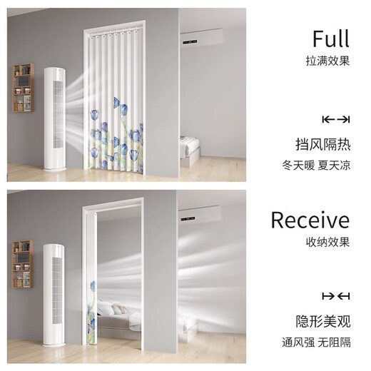 
Puyu door curtain partition curtain windproof heating insulation private bedroom room household air conditioning folding door curtain partition curtain floating life dream (curtain + hook) (applicable to 80-100cm door width) curtain 130*240cm