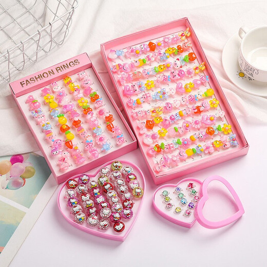 Pei Liang children's ring ring cartoon girl princess jewelry crystal gem diamond toy ring girls children's toys random gems 36 boxes