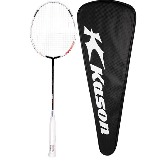KASON TSF 100TI Tang Xianhu series badminton racket, single shot, full carbon, durable, both offensive and defensive (pounds can be customized), black fluorescent orange