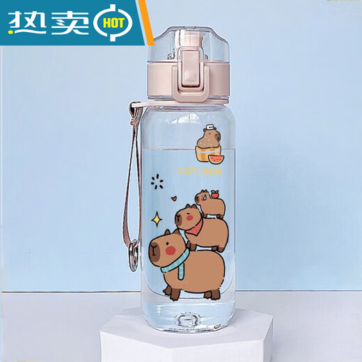 Wasserkocher kleiner Capybara-Wasserbecher Karte Furzbecher Student tragbarer Sommer große Kapazität 530 ml R3271 Capybara-Kunststoff-Trinkbecher-