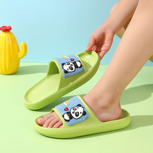 LA CHAPELLE HOMME Men and women children indoor non-slip bath soft bottom cute cartoon sandals blue 32-33