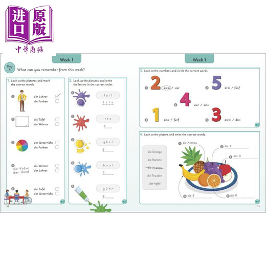 Allemand pour tout le monde Junior 5 mots par jour DK Apprendre l'allemand pour tout le monde Édition jeunesse Apprendre 5 mots par jour Apprentissage pratique du vocabulaire anglais original