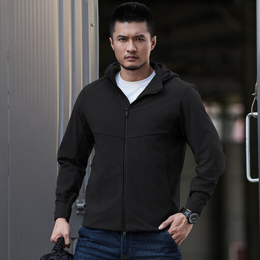 Dragon Tooth third generation Dragon Tooth Hidden Hua hooded jacket for men, comfortable and versatile casual jacket for business commuting, dark gray green 170/92A, height 168-173, weight 125-140