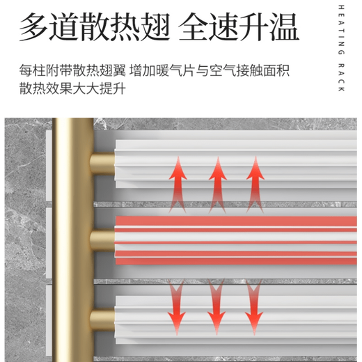 Jingding copper-aluminum composite small basket radiator bathroom water heating radiator wall-mounted towel rack Copper-aluminum luxury-height 600400 center-matte white 0mm