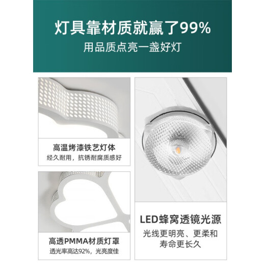 Lingxiang Licht Schlafzimmer Licht 2025 Neues Internet Promi LED -Deckenleuchte Licht Highlight Hauptschlafzimmer Beleuchtung Moderne einfache Lampe Weißkristall 6628 Durchmesser 50 cm drei Farben 48W