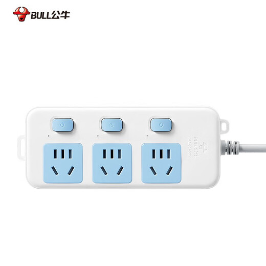 Male steak plug 3 jacks independent control sub-control switch strip/strip board/wiring board/tow board/household plug board with wired power socket 3 sockets independent sub-control switch short line 1.8 meters 314