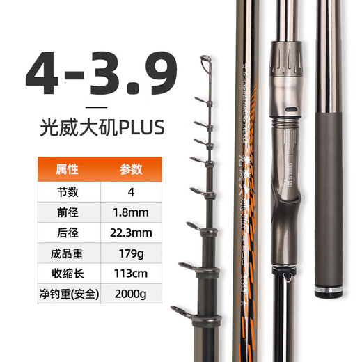 Guangwei (GW) 3.9m 4 Daji PLUS rock rod set fishing rod large guide ring sliding float fishing rod hand sea dual-purpose fishing rod