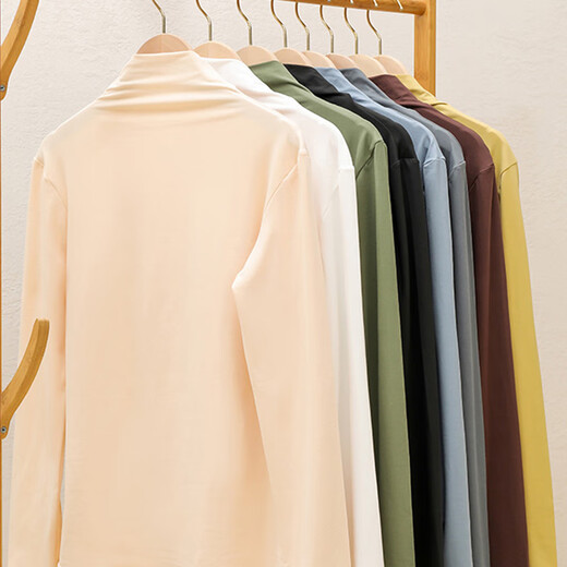 Langsha half turtleneck spring and autumn basic base layer women's long-sleeved inner slim fit, elastic, soft and close-fitting base layer shirt