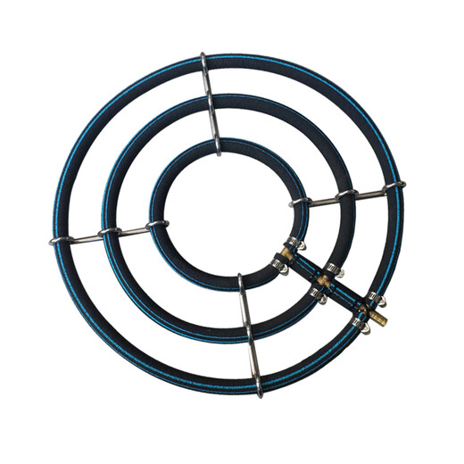 Er Jiagong Koi Fischpool Blase rund nano-explosive Sauerstoffscheibe großer Fischtank raffinierter Sauerstoff Blasenstreifen-Fischteich Edelstahl 2 Ringe 25 cm + Haili 9720 Luftpumpe 20W mit 4 Meter