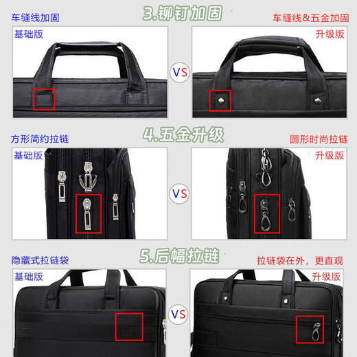 T-Land briefcase men's business Oxford cloth handbag canvas business office shoulder crossbody large capacity computer bag upgraded version - large size - 15.6 inches