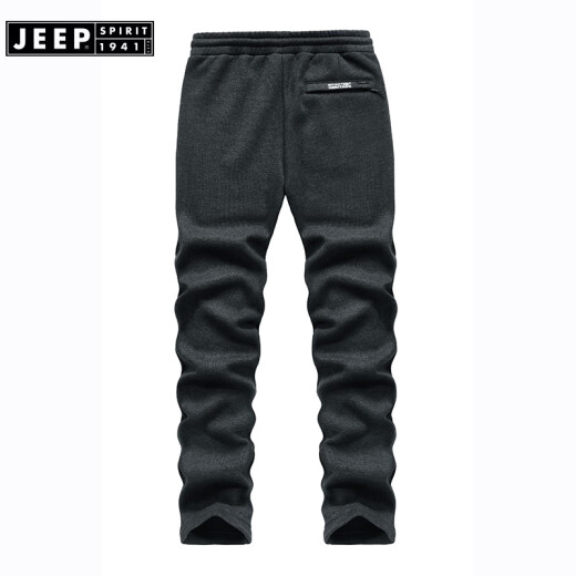 Jeep JEEP sweatpants men's casual knitted trousers plus velvet thickened pants 2022 spring trousers show casual pants FSMTR1149 blue 2XL