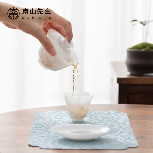 Mr. Nanshan Kung Fu Tea Set Household White Porcelain Sancai Covered Bowl Tea Ceremony Accessories Wuzheng Bingzhong Covered Bowl Bingzhong Jade Porcelain Covered Bowl_Yuanrong Style
