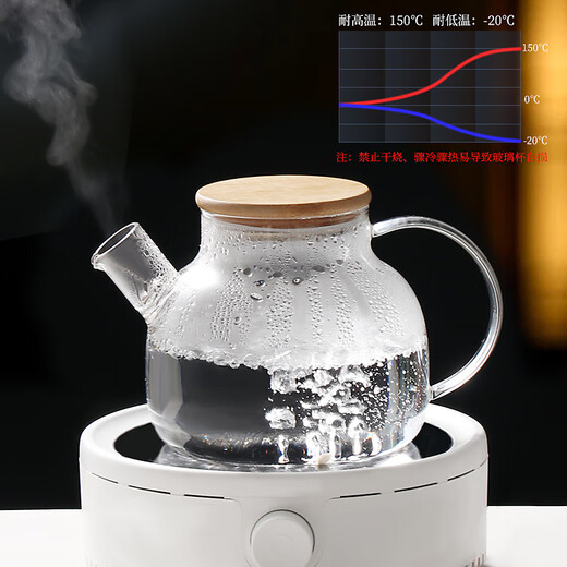 Baijie cold kettle teapot cold kettle filterable heat-resistant glass water cup flower and fruit teapot juice pot household large capacity