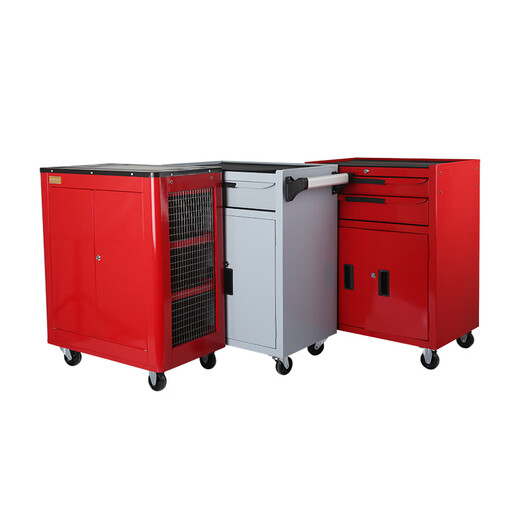 Ji Litian Tool Trolley Multifunctional Auto Repair Repair Tool Cabinet Drawer Type Removable Hardware Metal Cabinet Thickened Three-layer Drawer Tool Trolley (Red)