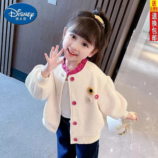 Disney Girls 'Past и осень 2025 г. Новая модная детская корейская модная модная топ-топы детская одежда для детской девочки осенняя одежда JJ Rose Garden Avocado Green 100 подходит для роста 90-100см