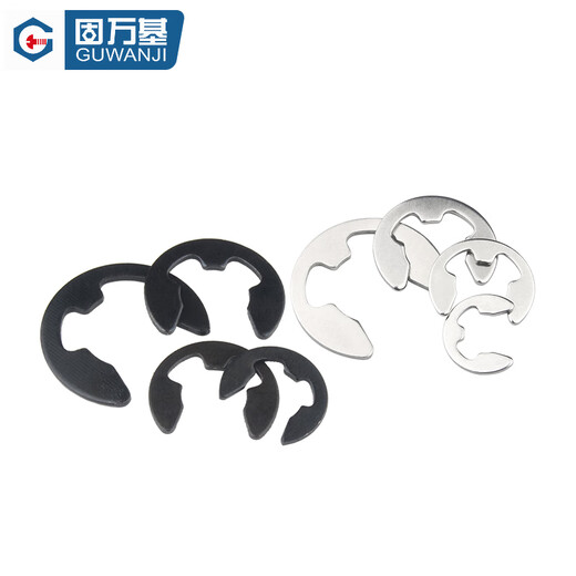 GUWANJI (GUWANJI) 304 stainless steel E-type circlip, iron black open snap ring bearing, e-type snap retaining ring shaft with circlip gasket M2.5 1000 pieces, carbon steel material