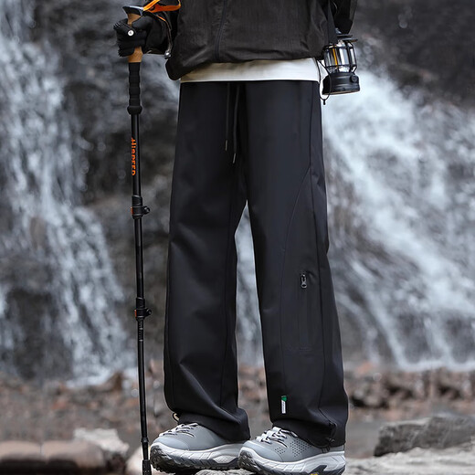 IZEXX functional assault casual pants men's autumn windproof and waterproof loose straight workwear long pants IZ36 black L