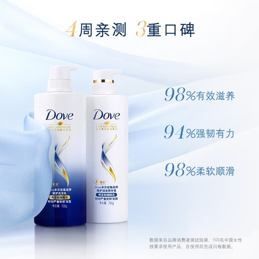 Dove conditioner and conditioner essence repairs dryness, smoothes and smoothes, improves frizz, long-lasting fragrance, only for men and women, intensive nourishing 1365g (195g*7 bottles)