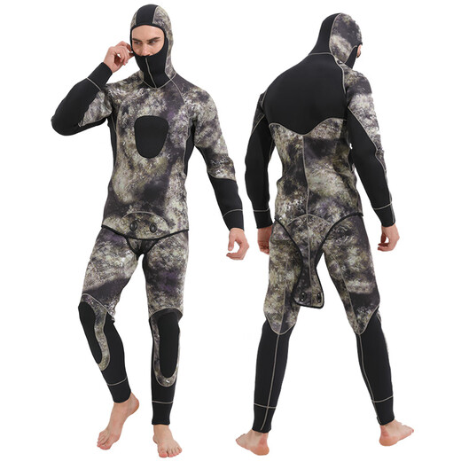 SBART 3/5MM wetsuit split thickened to keep warm and cold, winter swimming sports surfing deep snorkeling anti-scratch jellyfish suit 1164 black 5MM one-piece XXXL