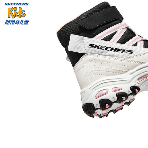 Skechers children's velvet boots children's buckle plus velvet boots girls snow boots warm cotton shoes 664200L