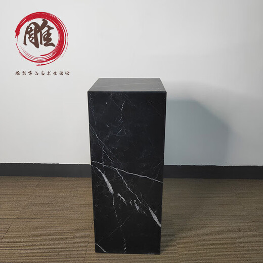 Black and white root marble base entrance hall decoration hotel sales office model room sculpture base floor display stand natural black and white root marble 300*300*400mm