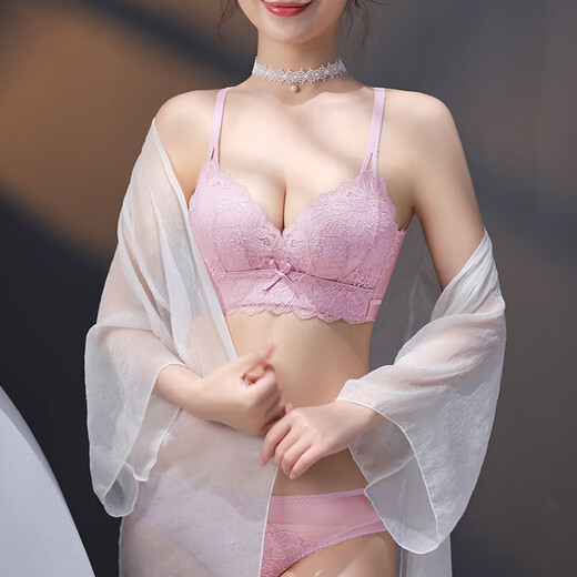 Aimu Qiuxia brand high-end underwear for women's zodiac year small chest push-up and secondary breast support without wire ring beautiful back bra set black single piece 34/75A