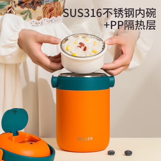Tianyi Lunch Box aislada Gran capacidad Gran capacidad Estudiante Oficina Trabajador Bento 316 Caja de almuerzo de acero inoxidable 1050 ml de aislamiento blanco Cubo