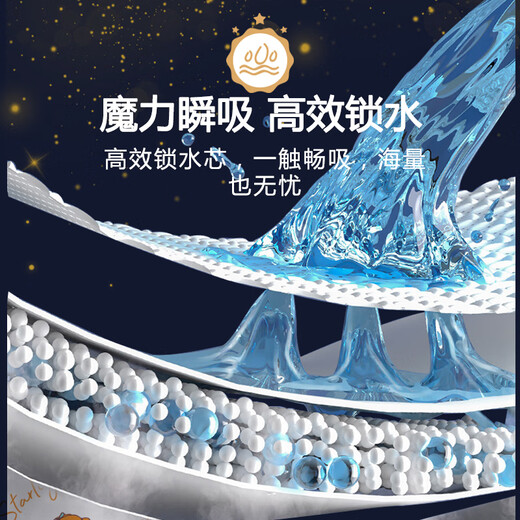 三只小猪 星光尿裤系列婴儿医护级尿不湿超薄干爽大吸量拉拉裤 星光纸尿裤M码46*2