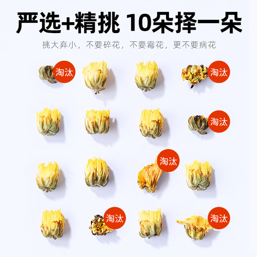 Qilixiang Fetal Chrysanthemum 80g Chrysanthemum Tea Herbal Tea Hangzhou White Chrysanthemum Buds Wolfberry Honeysuckle Cassia Seed Tea Soaked in Water for Health Care