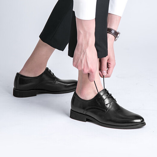 Playboy (PLAYBOY ESTABLISHED 1953) classic men's lace-up business wedding leather shoes British round-toe formal shoes men's shoes 5DW009049D01 black 44