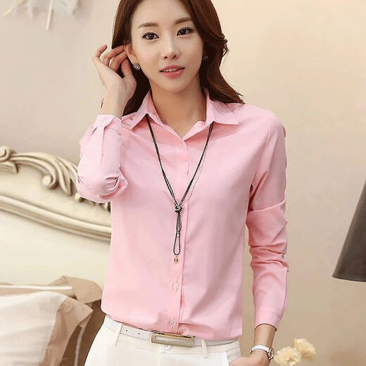 Siren Lunsa thickened warm long-sleeved white shirt women's professional wear student shirt top formal hotel slim work clothes white (plus velvet) XL (110-120Jin Jin equals 0.5 kg)