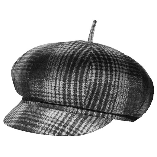 Hundred Hat King Autumn and Winter Wool Woolen Octagonal Hat Men's Middle-aged and Elderly Hats Old Man Hats Old Man Hats Grandpa and Dad Hats Dark Gray Extra Small Size (54)