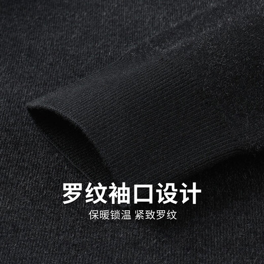 Dancing with the wolf [adding velvet] cardigan knit sweater for men 2024 winter new casual jacket warm sweater for men 2027 black 001 165/84A/S