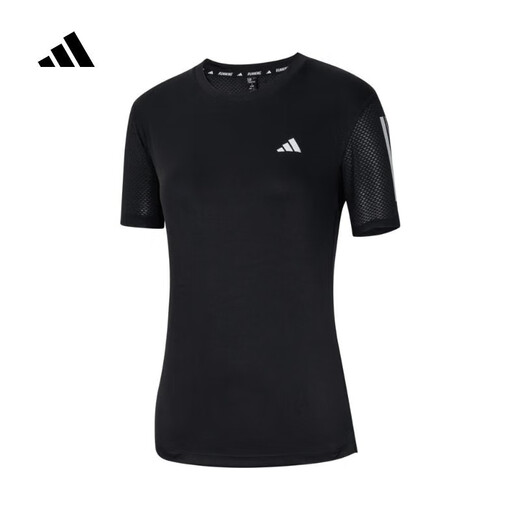 Adidas short-sleeved women's summer sports running training fitness breathable fast drying comfortable and fashionable casual round neck T-shirt JF1477 M