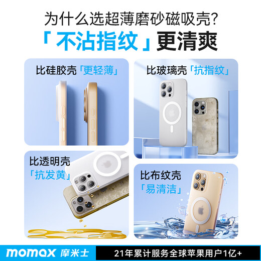 MOMAX (MOMAX) [ultra delgado y insensibilizado] adecuado para Apple 16Promax Case de teléfonos móviles iPhone16 Promax