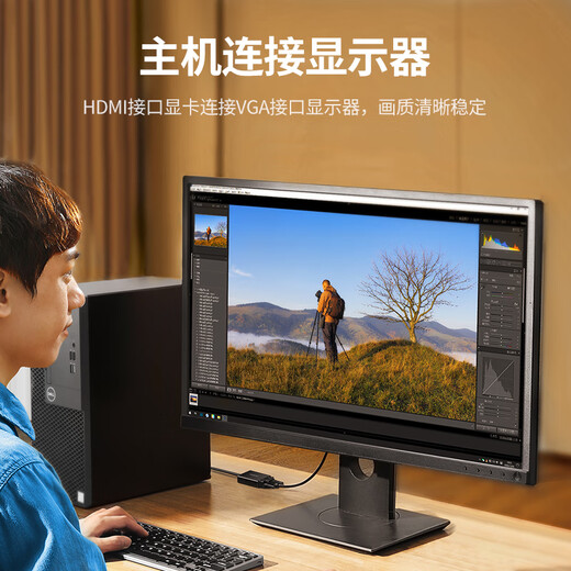 Green Connect HDMI à l'adaptateur vidéo du convertisseur VGA avec une alimentation USB-C adaptée à un ordinateur portable Box Box affichage Câble Projecteur 90813