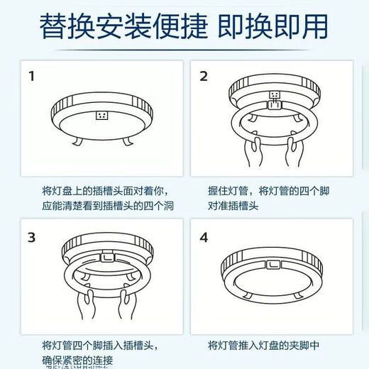 Philips (PHILIPS) T5 ring tube three-color round tube ceiling light wick fluorescent lamp diameter 275*16mm T5 ring tube 40W white light