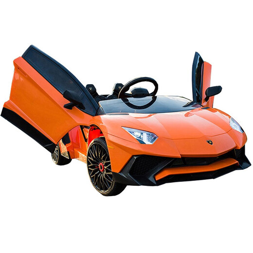 Cooperate with Lamborghini children's electric car four-wheeled with remote control baby toy sports car can sit on the stroller red Bluetooth + fast charging + alloy shell lithium battery