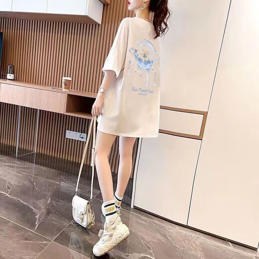 Vêtements féminins de taille extra-large en deux parties Fat MM200Jin [Jin est égal à 0,5 kg] T-shirt à manches courtes pour les femmes Summer Ins en vrac Versatile moyen 844 blanc M recommandé 80-115jin [Jin est égal à 0,5 kg]