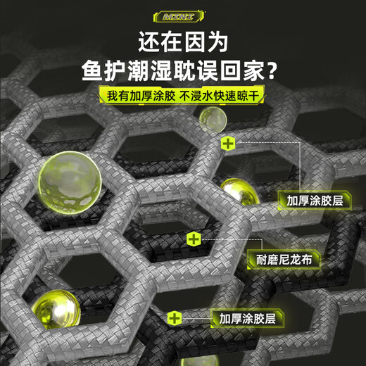 Benno Gumai fish guard, quick-drying and anti-hanging, special small rubberized fishing guard, folding mesh bag, stream pocket fish guard, 40cm 0.8m, rubberized version, free storage bag, thickened and wear-resistant