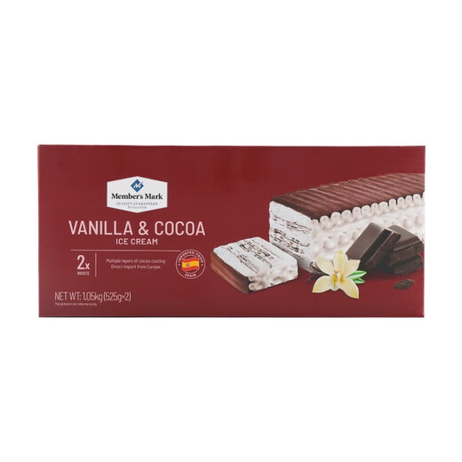Sams Eis, geschichtter Schnee, Vanille -Kakao -Geschmack, importiertes Eis, Joghurt, Eis, Eis, Eis, kaltes Getränkendessert, Mandel knusprig Eis, 63 g*12 (756 g)