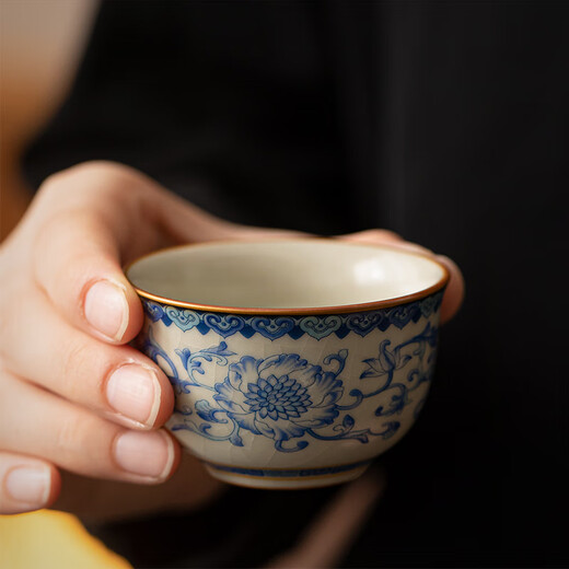 Xiyuanji Blue and White Ru Kiln Wine Warmer Set Ceramic Wine Warmer Household Hot Wine Kettle Yellow Wine White Wine Cup Wine Set Fanhua Ru Kiln Yuanyue Wine Warmer Set