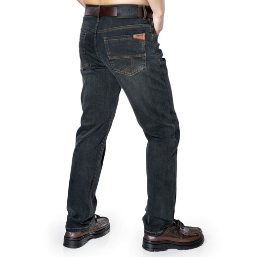 Jeep (Jeep) neuer Stil Jeans Business Casual Herren Long Hosen Frühling und Herbst Herren Mid-T-Taist Straight Jeans Herren Dicke Stil J679 Schwarz Größe 34 Größe 2 Fuß 6 Taille
