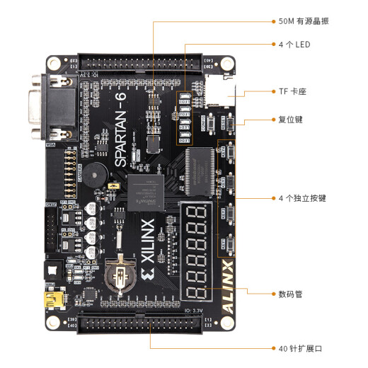 
ALINX Black Gold FPGA Development Board XILINX Spartan-6 XC6SLX9 FPGA Introduction Learning Board AX309 Development Board AN9767 Package